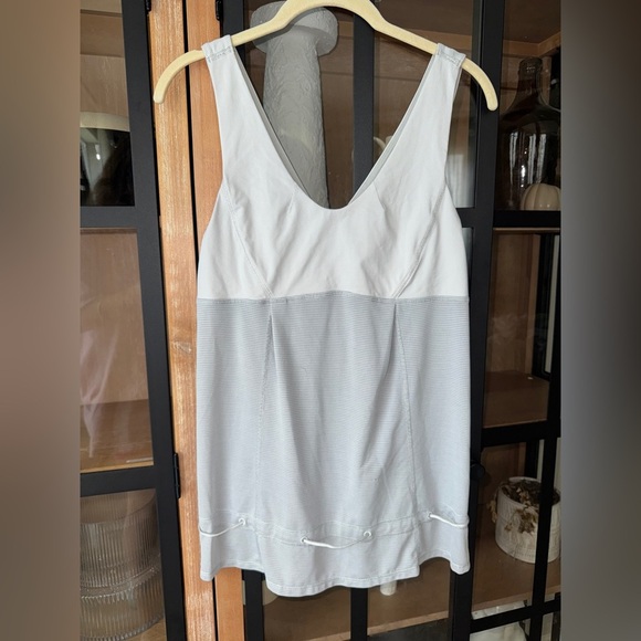 Y2k Vintage Lululemon Hustle & Bustle Tank Adjustable babydoll Heathered striped - Picture 1 of 10